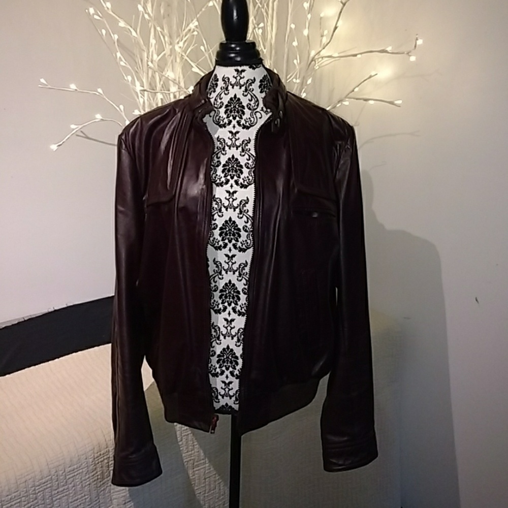 MENS LEATHER BOMBER JACKET